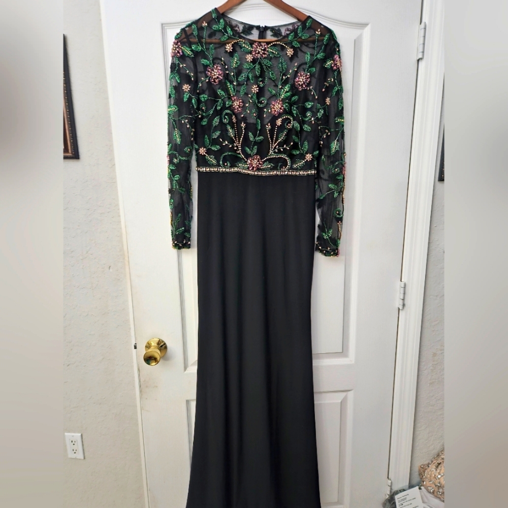 Mac Duggal 67870 Beaded Illusion High Neck Trumpet Gown SZ 6 NWOT - Picture 3 of 14